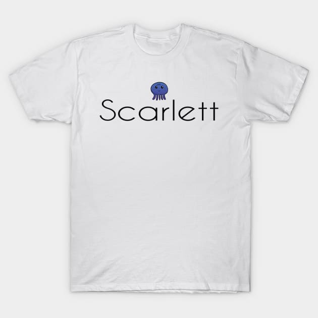 Scarlett Cute Squid Cartoon T-Shirt by ProjectX23Red